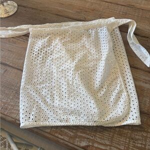 Solid and Striped white eyelet cover up skirt. M/L